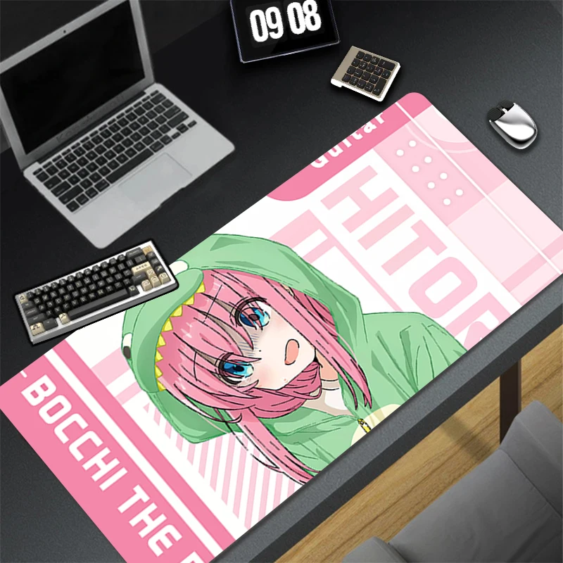 Mauspad-Design, rutschfeste Schreibtischunterlage, BOCCHI THE ROCK, Gaming-Zubehör, genähte Kanten für Zuhause und Spiel für Gamer, Mauspad