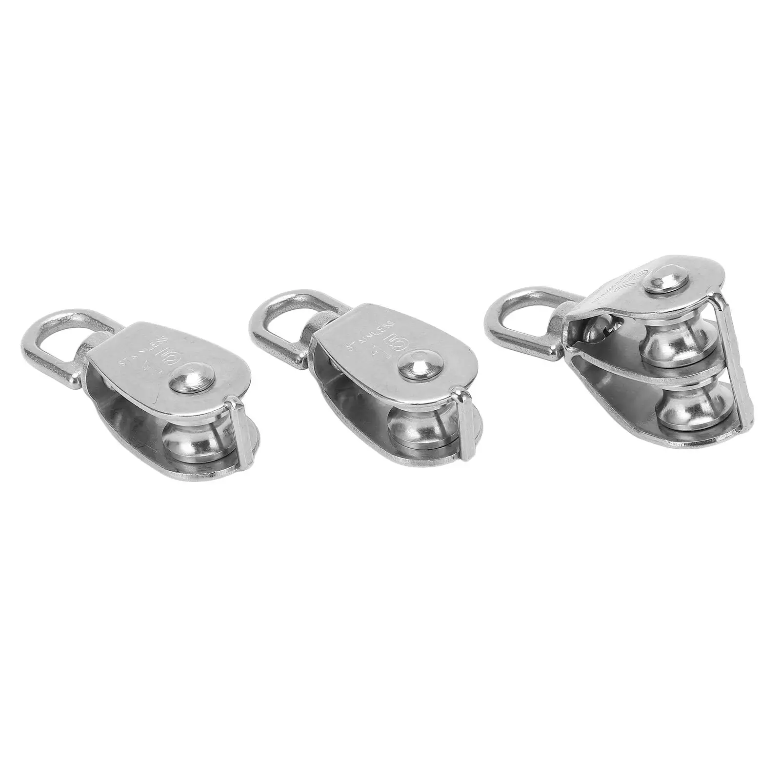 360° Rotation M15 Pulley Block Single/Double Strong Bearing Shock/Wear Resistant for Indoor Rope