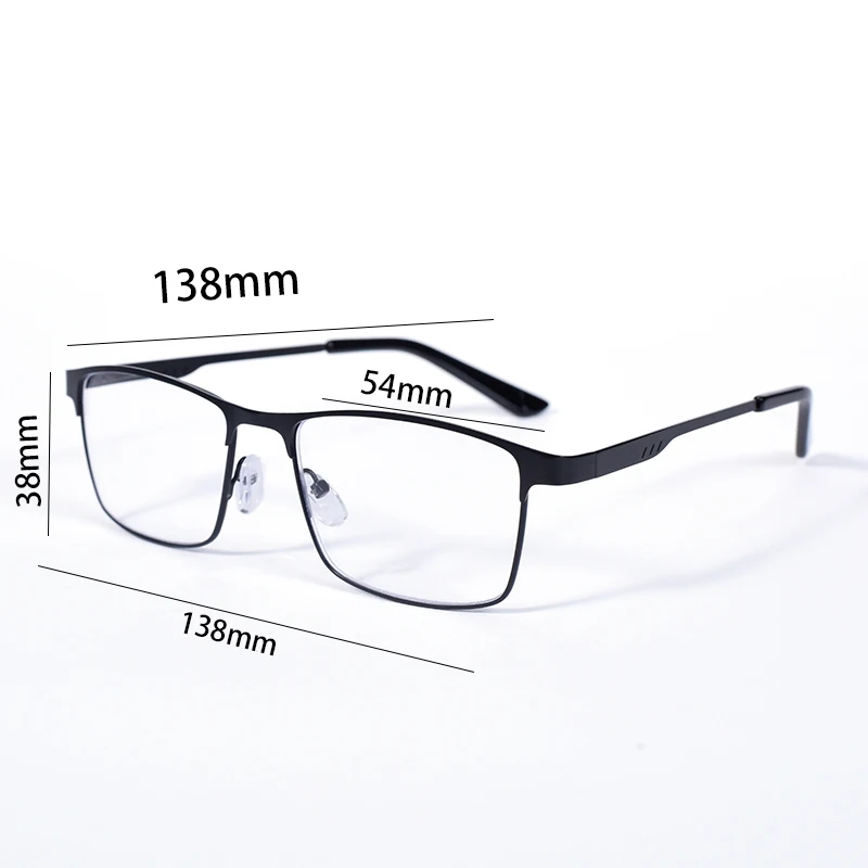 2025 NEUE Männer Blau licht blockieren Lesebrille für Männer Metall Vollformat Leser Lupe Presbyopie Objektiv Brillen + 75 + 100 + 125 – Detail 1