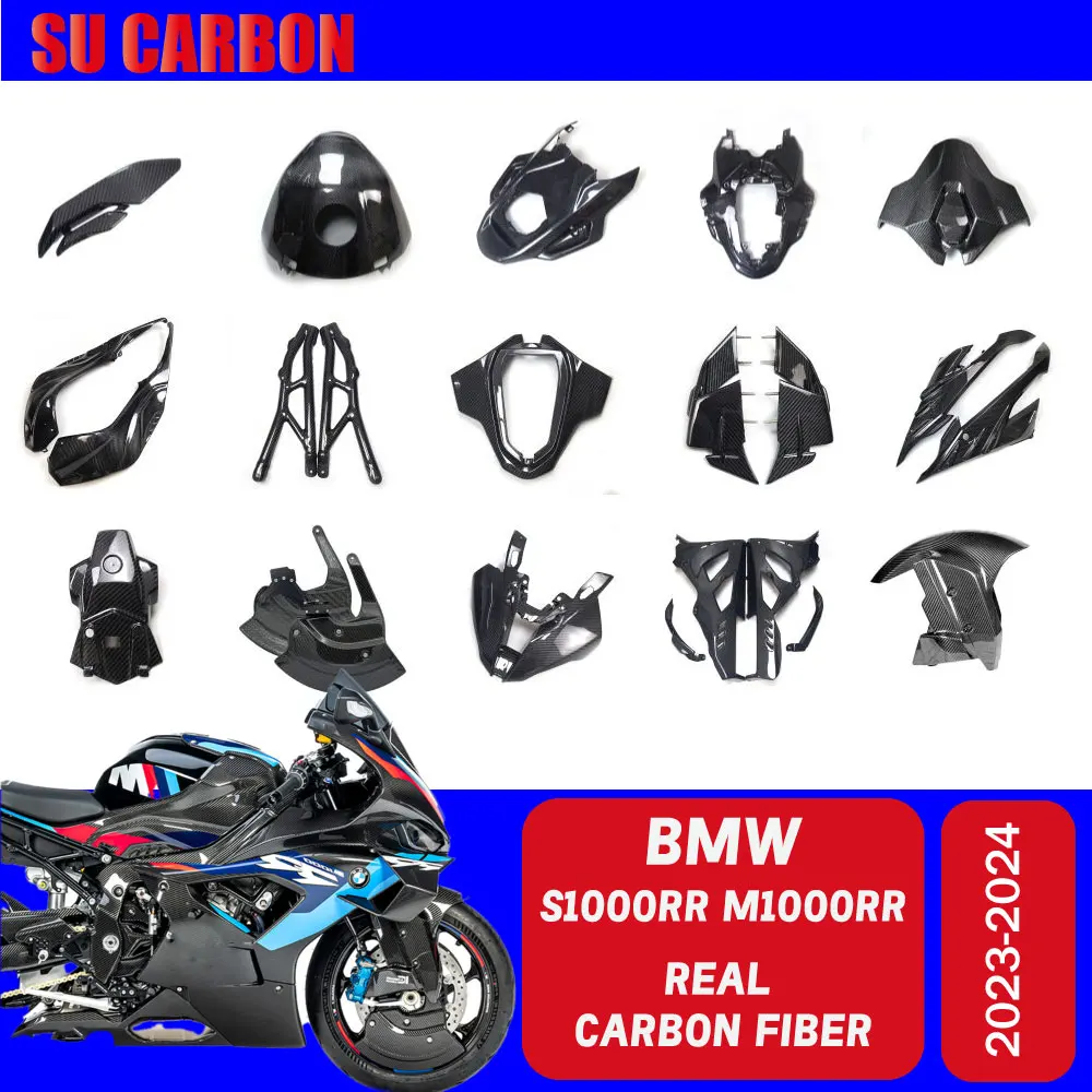 

Real Carbon Fiber Full Fairing kits For BMW S1000RR M1000RR 2023-2024 Carbon Fiber Seat Cover Windscreen Side Panels FrontFender