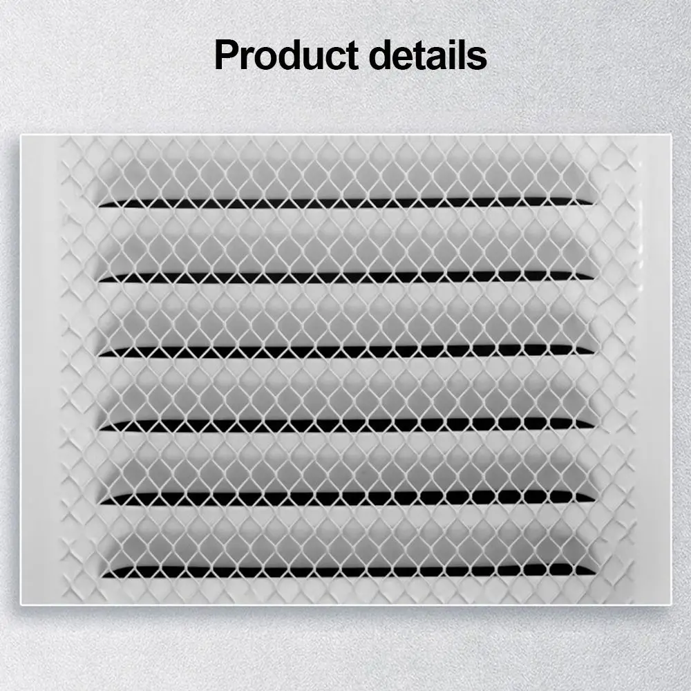 Stainless Steel Metal Vent Cover Square White Black Louver Air Vents Grille Built-in Insect Screen Ventilation Covers
