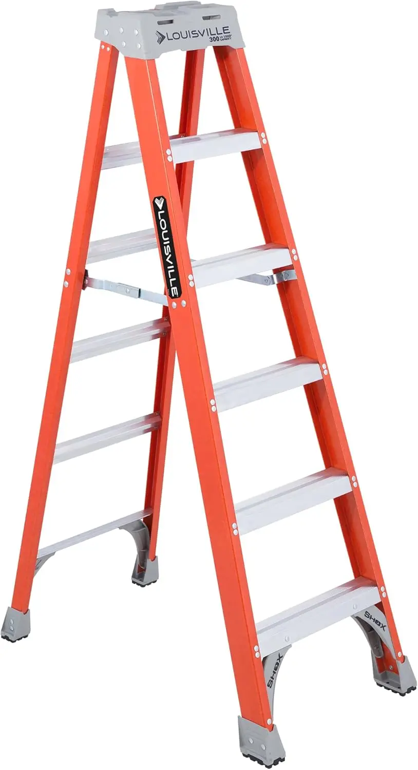 

6-Foot Fiberglass Step Ladder, 300-Pound Load Capacity, Type IA, FS1506