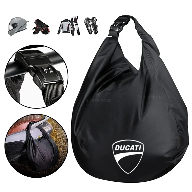 

Portable Waterproof Motorcycle Helmet Bag For Ducati Multistrada 950 1100 1260 1200 S Sport Monster 600 Large Capacity Password