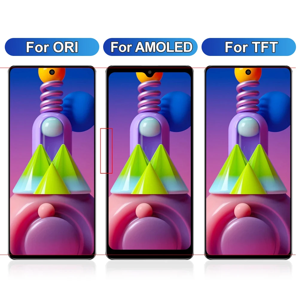 100% test M51 Display Screen , for Samsung Galaxy M51 M515 M515F Lcd Display Touch Screen Digitizer Replacement for Samsung M51