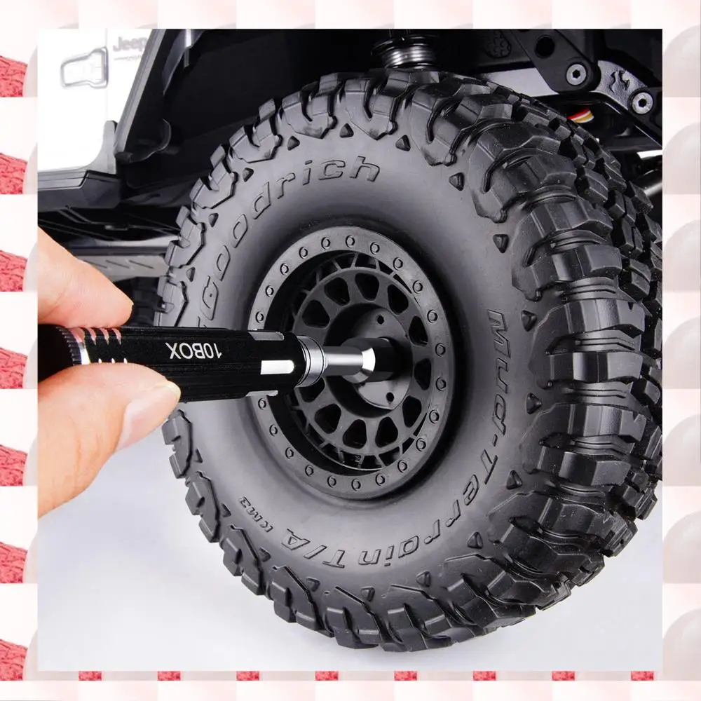 ABGN Hex Nut Key Socket Screw Driver Wrench 10Mm Tool Kit For 1/6 RC Crawler Car Axial SCX6 Upgrade Parts