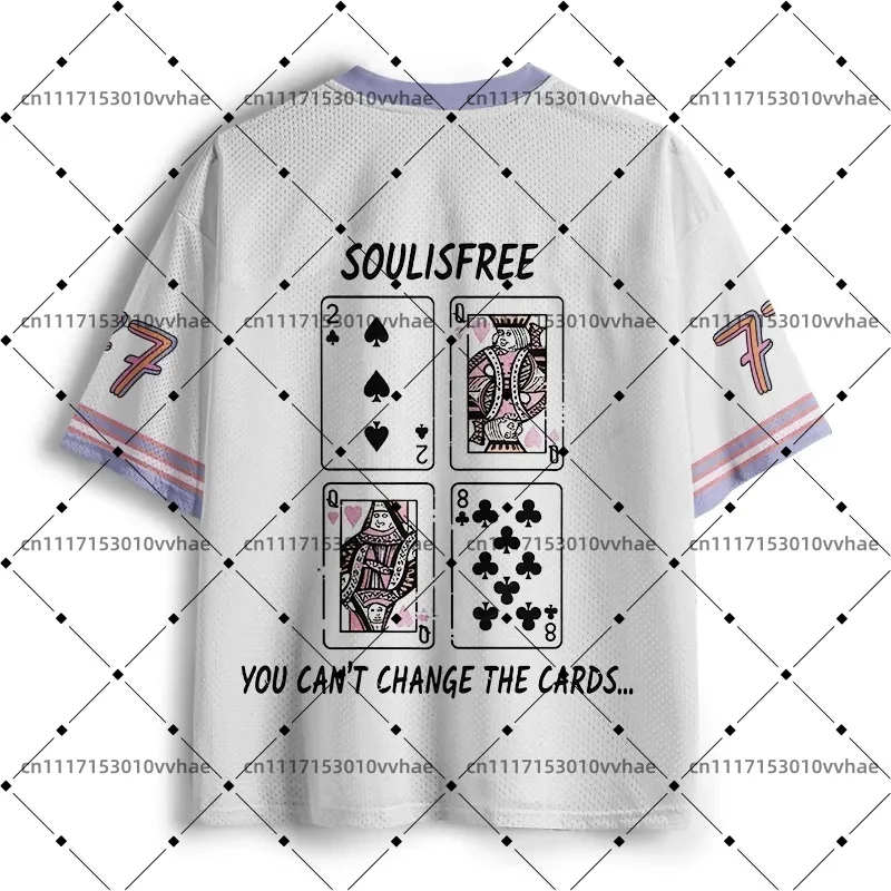 You Cannot Change The Established Facts Mesh Jersey Design Digital Print V-Neck T-Shirt Comfortable Sports Short Sleeve