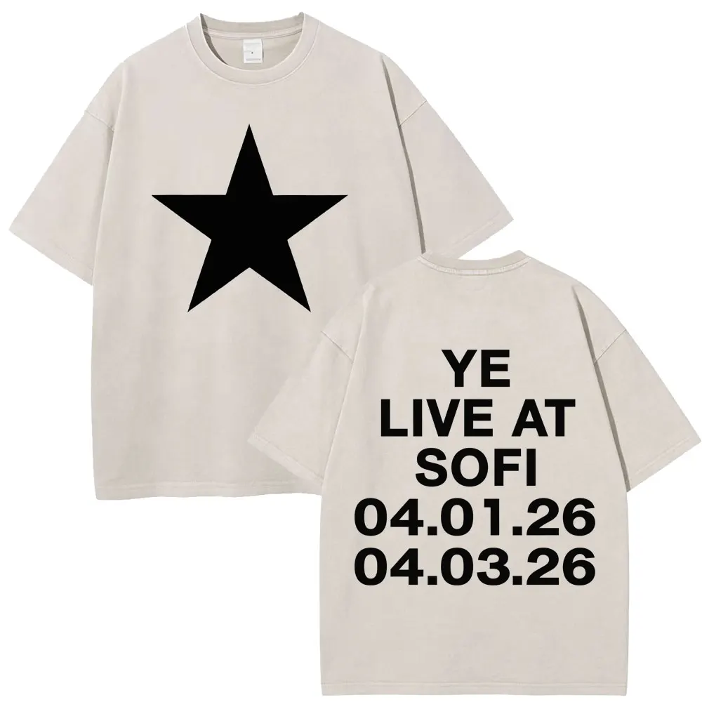 Kanye West Bully Album 2026 Tour Print T-shirt Men Women Fashion Clothing T-shirts Vintage Washed Cotton T-shirts Streetwear Top