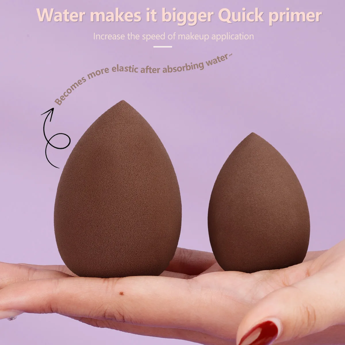 4 confezioni di uova di bellezza a goccia d'acqua bagnate e secche senza polvere, strumenti di bellezza per il trucco a contatto con acqua in un grande uovo di bellezza