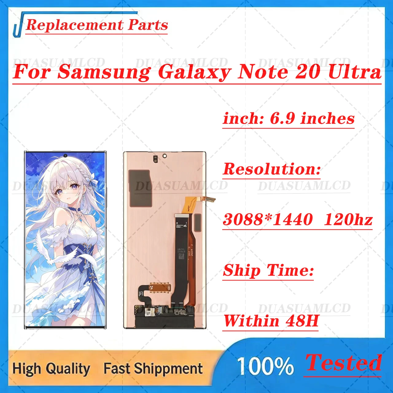 Replacement Screen for Samsung Galaxy Note 20 Ultra 6.9 Inch Display Digitizer with Frame – OLED/TFT Options for N985F N986B
