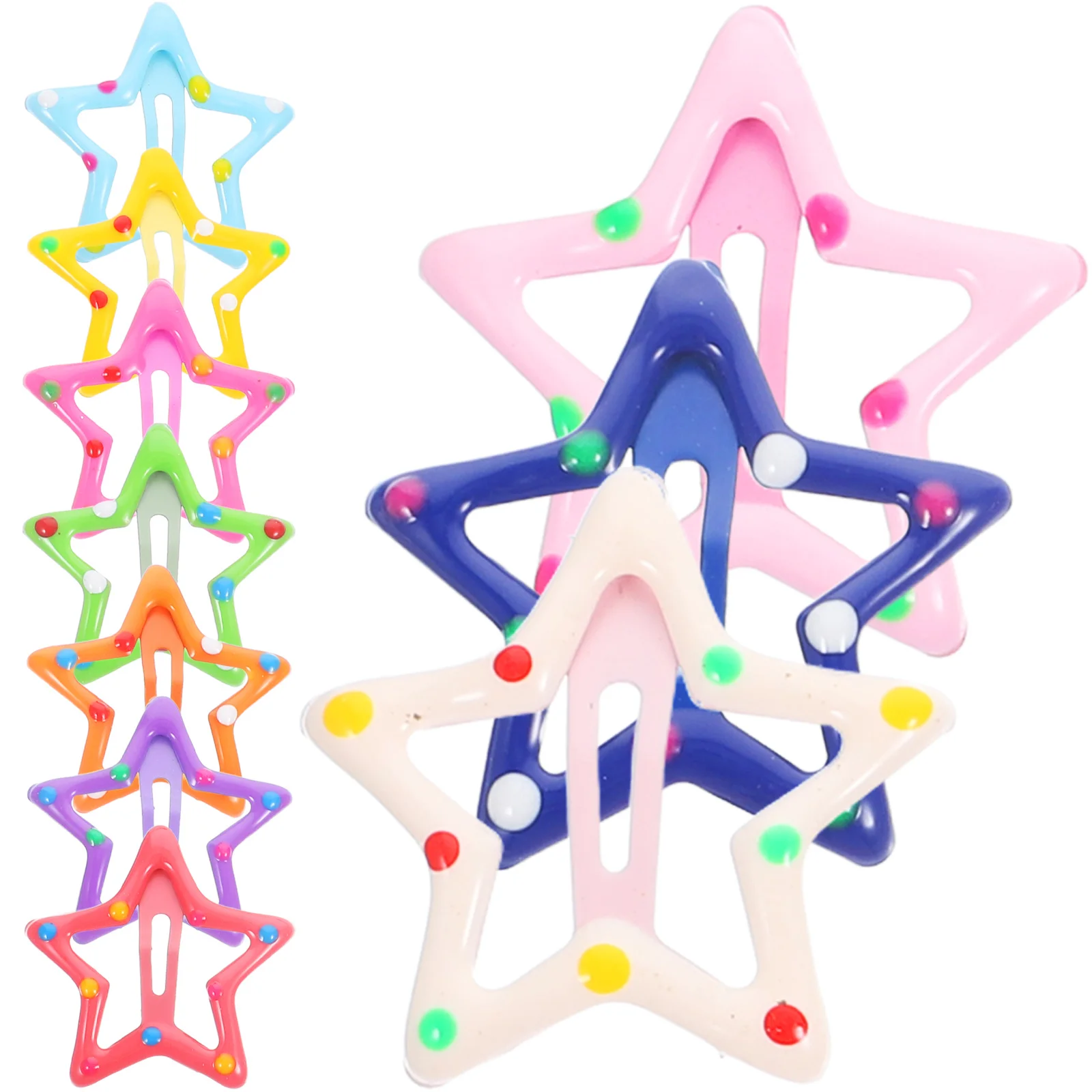 

10Pcs Kids Hair Barrettes Star Snap Clips Metal Hair Accessories for Girls Birthday Party Star Clips Barrettes for Toddler Girls