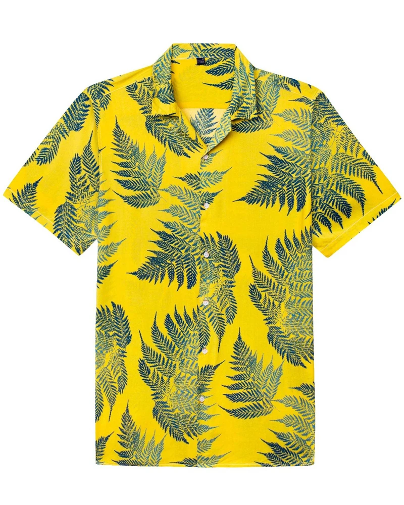 Summer Fashion Mens Hawaiian Shirts Short Sleeve Button Coconut Tree Printed Casual Beach Aloha Shirt Plus Size 6XL Hombre Ropa