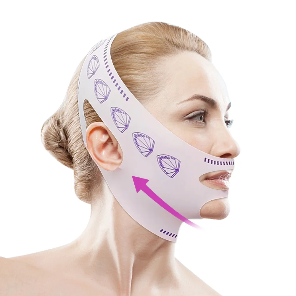 ضمادة تنحيف الوجه على شكل حرف V، ضمادة استرخاء لرفع الحزام على شكل رفع يقلل من الذقن المزدوجة، شريط رفيع للوجه، تدليك أنحل #1