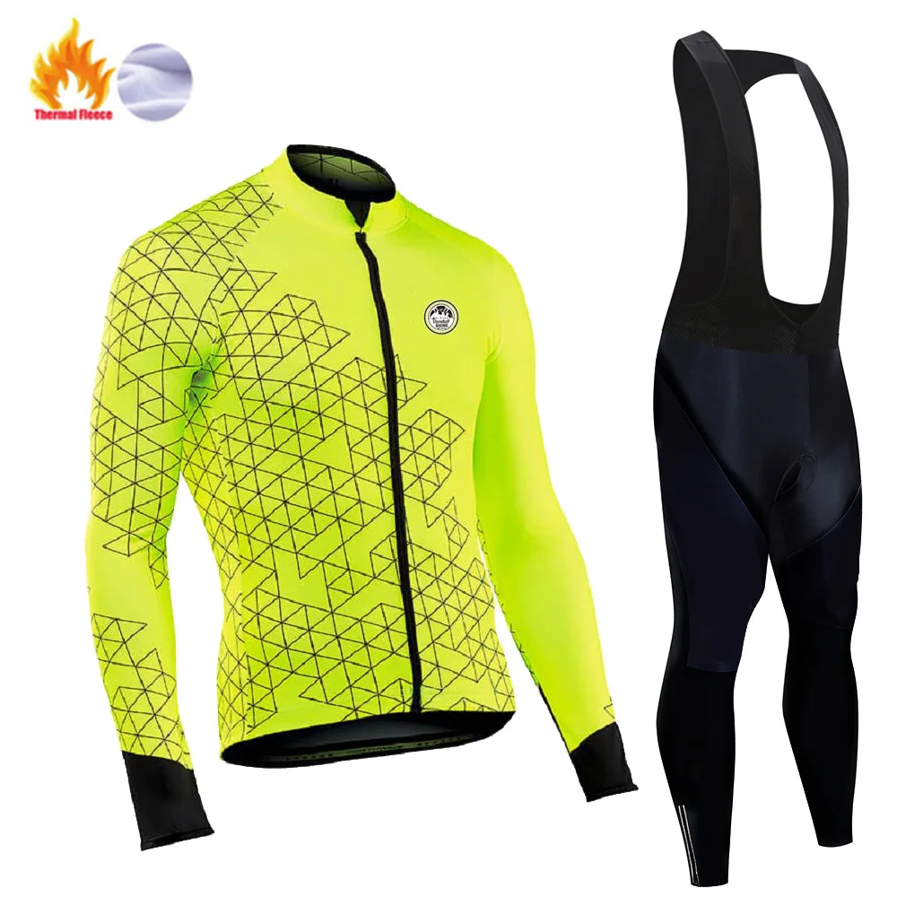 2026 Fleece Men's VENDULL Cycling Jersey Winter Cycling Sets Warm Long-sleeved Suit Soad Bike Bicycle Overalls Riding Suit