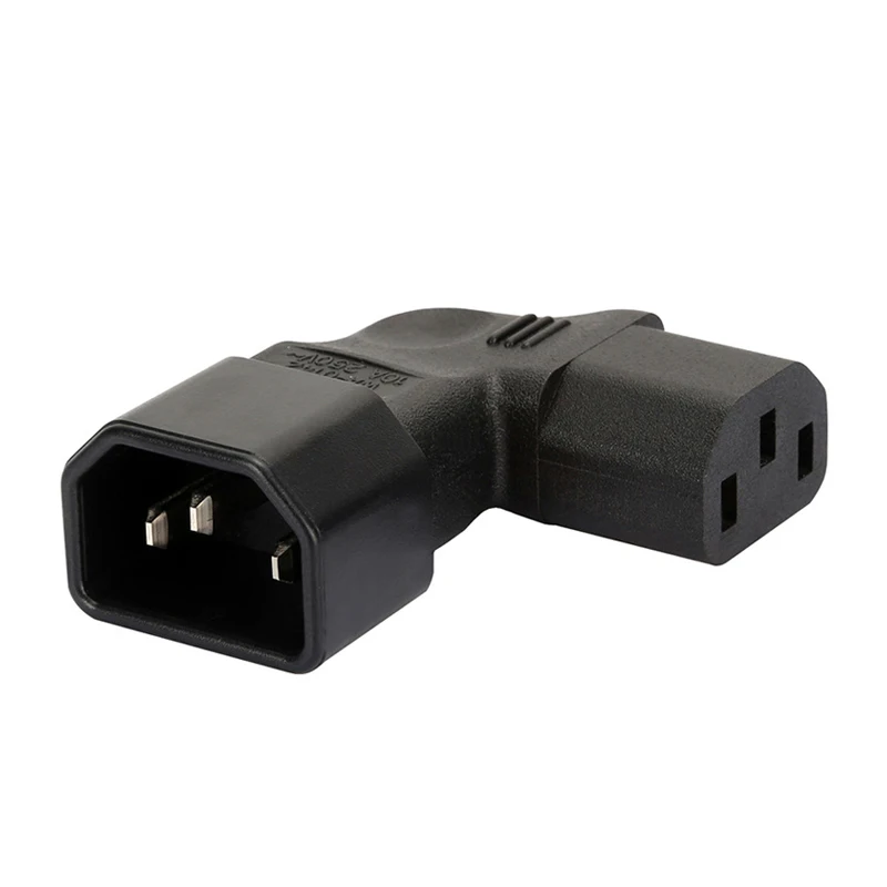 IEC 320 C14 to C13 Left Right Angle AC Adapter IEC 3Pole IEC 320 3pin Male to Female extend 90 Degree Down Up Angle AC converter