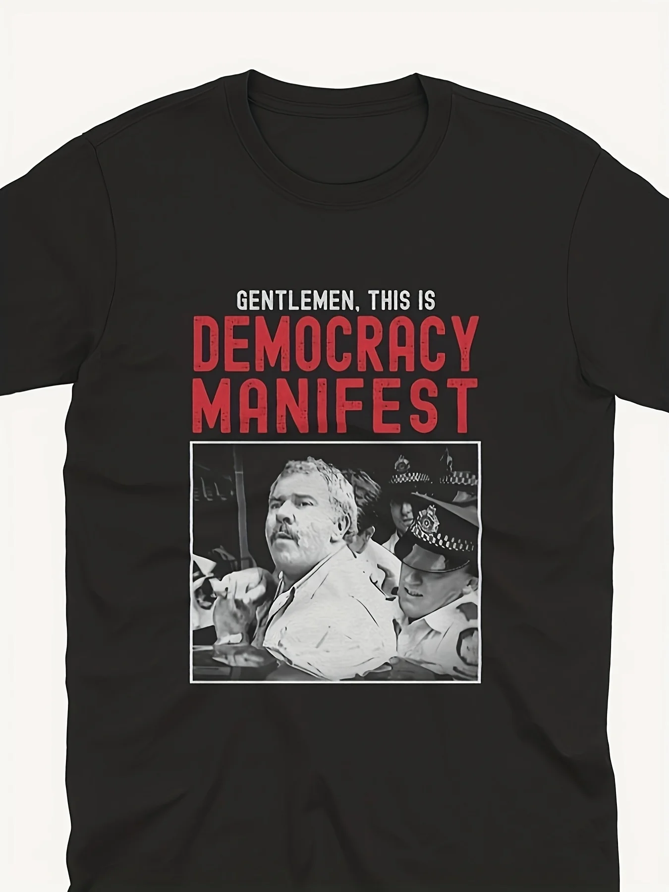 This T-Shirt Features The Words Declaration of Democracy and Mentions Delicious Graphic Short Sleeve Men's T-shirts for Summer
