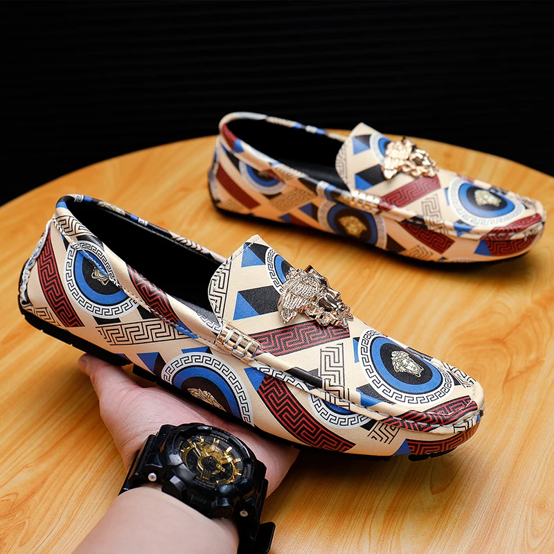 

Luxury Brand Leather Shoes Men Comfortable Flat Men's Loafers Lightweight Slip-On Moccasins Man Driving Shoes chaussure hommes