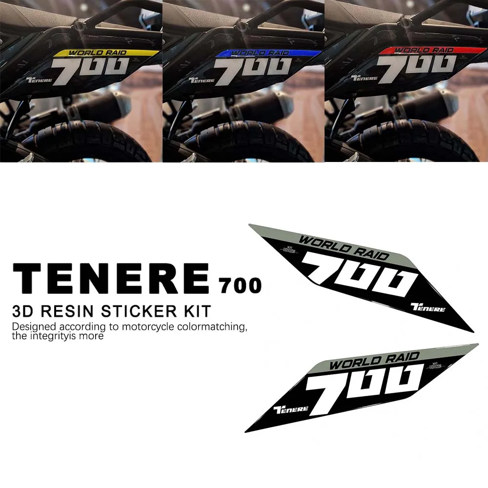 

New Motorcycle Side Rear Panel Pad Protection Sticker Kit 3D Epoxy Resin Decorative Decals for Yamaha Tenere 700 Rally 2023