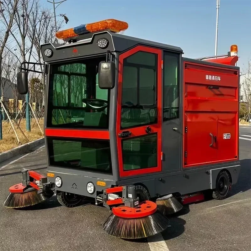 Powerful Electric Fully Enclosed Sweeper Driving Broom Cleaning Machine Road Sweeper