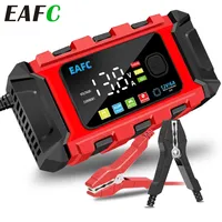 6A 12V Smart Color LCD Display Car Intelligent Car Motorcycle Battery Charger Lifepo4 Lead Acid Battery Pulse Charger Maintainer