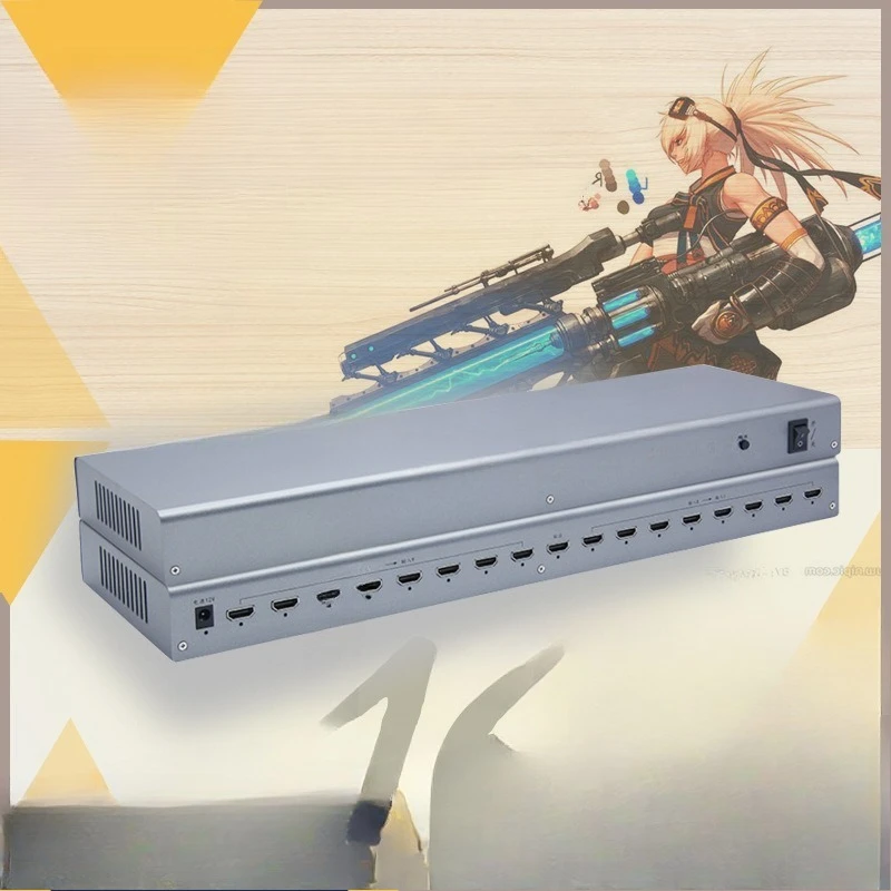 16-Port screen segmentation KVM monitoring switcher