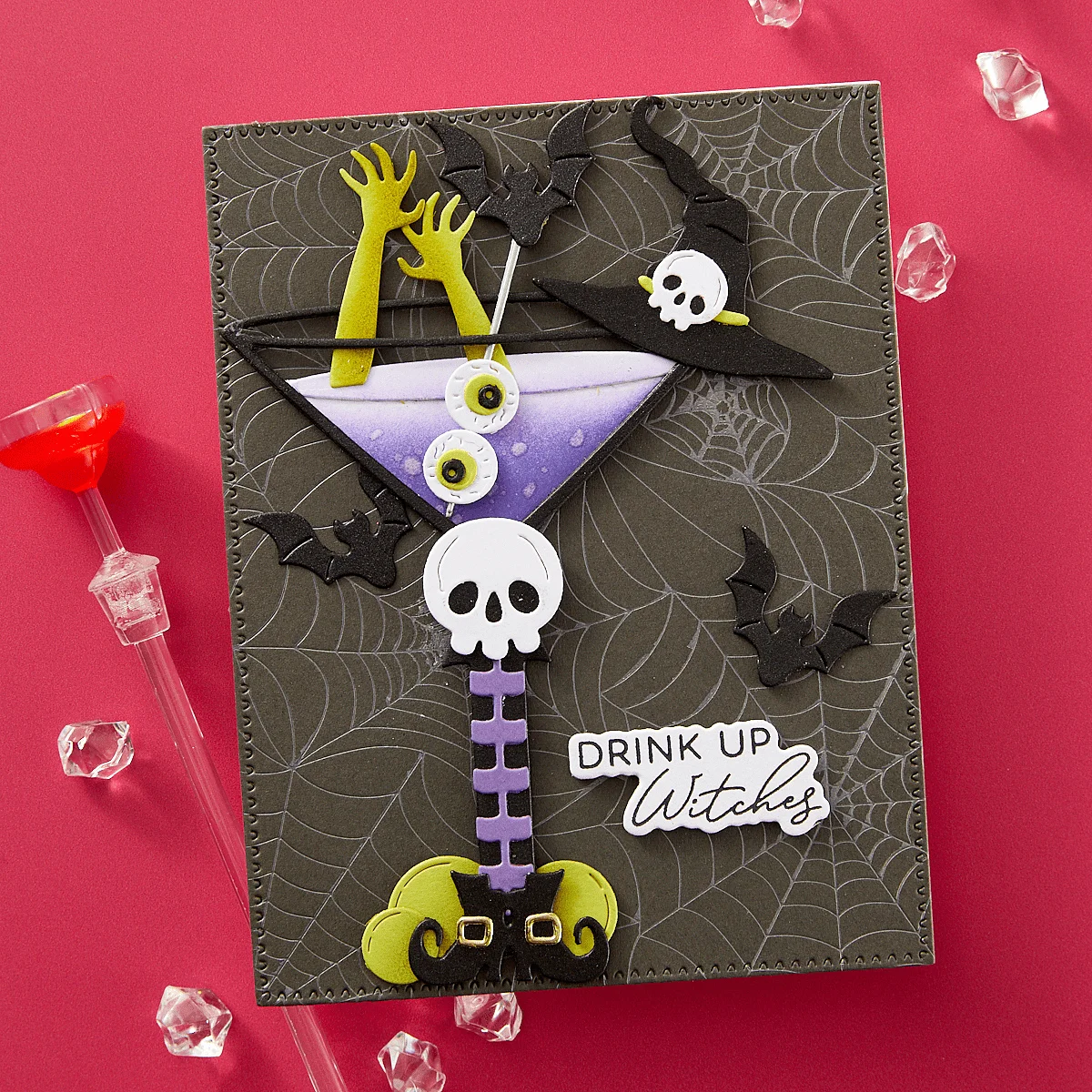 2024 August New Christmas Halloween Olive Martinis Etched Metal Cutting Dies Scrapbooking For DIY Greeting Card Making