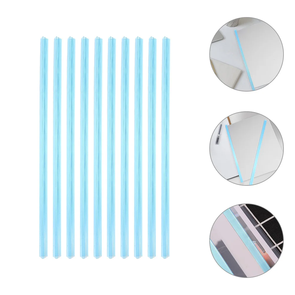 

30 Pcs Binder Clips Transparent Pull Rod Book Spine Sliders Grip Paper Sticker Binding Bars Blue Sliding Kits