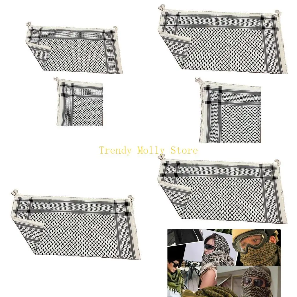 

N5KB Arab Scarf Male Tactically Scarf Religious Dustproof Kerchief Multi Functional