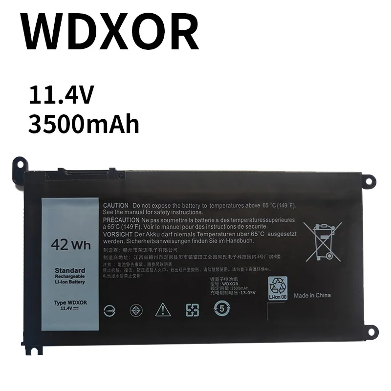 

WDX0R 42WH For DELL WDXOR Battery For DELL Latitude 3180 3189 3390 Vostro 14 5468 15 5568 Inspiron 13 5379 17 5767 5770 Laptop