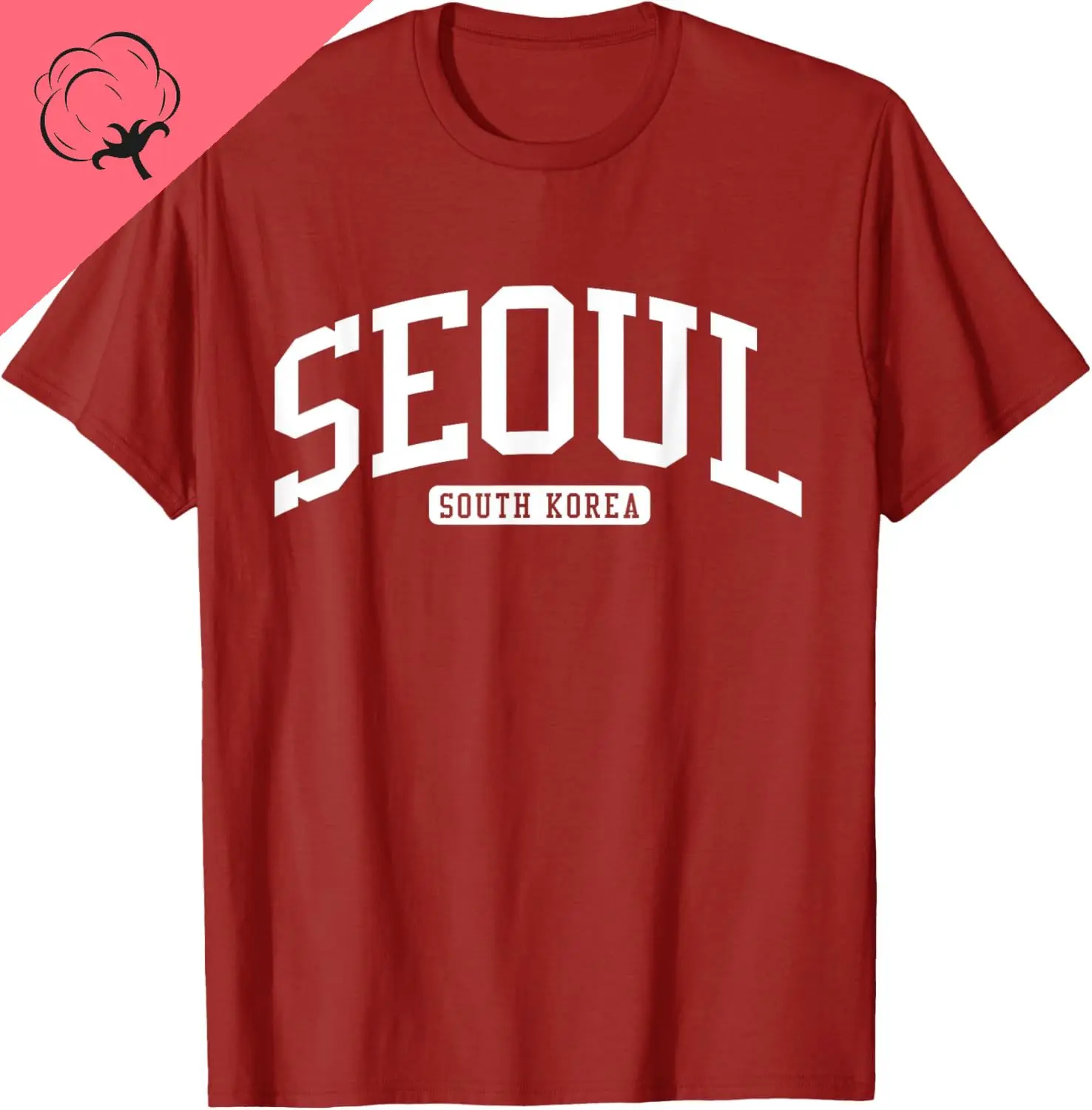 Seoul South Korea College University Style T-Shirt Cotton Unisex Summer Streetwear Tops Print on Demand Camiseta Hombre