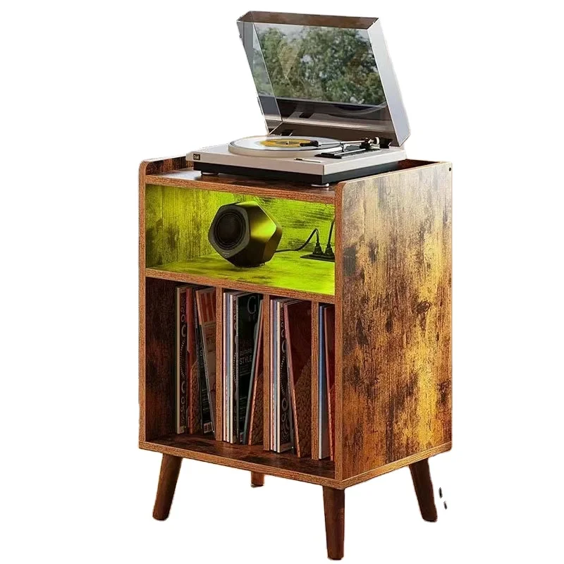 

2023 Ancients Player Stand, Vinyl Record Storage Organizer Wood Turntable Stand Vinyl Record Storage Record Player Table Stand