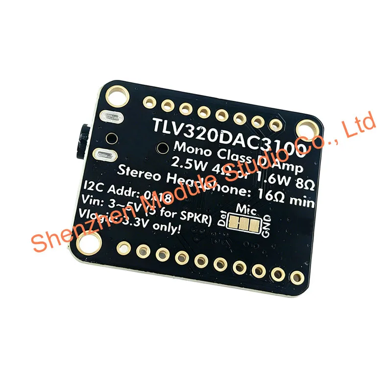1PCS TLV320DAC3100 Stereo Audio DAC Board I2S Interface Headphone Line Out 2.5W Mono Class D Speaker Driver for Audio System