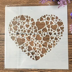 13cm 하트 하트 DIY 공예 스텐실 벽화 스크랩북 스탬핑 엠보싱 앨범 종이 카드 템플릿