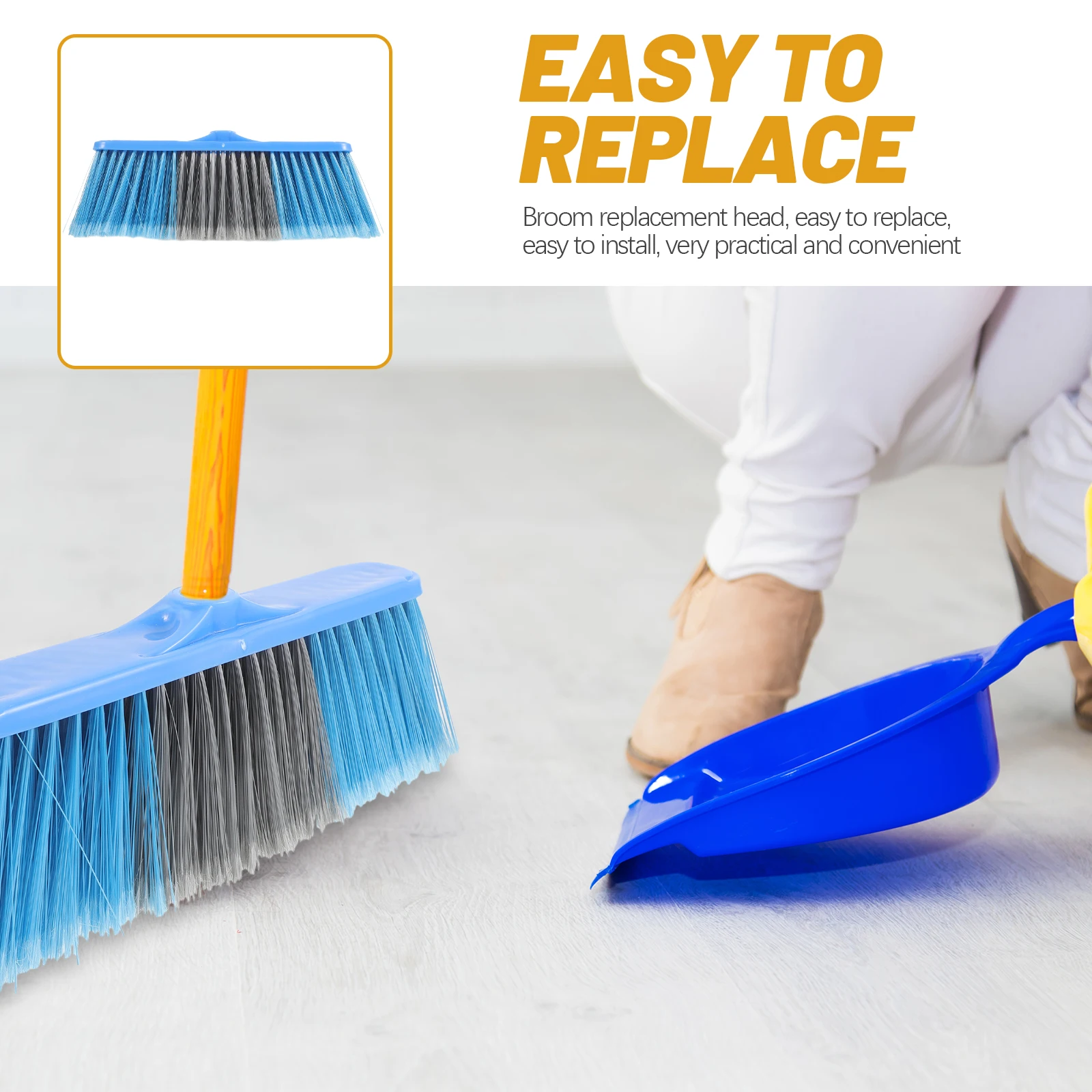 

Plastic Replacement For Floor Cleaning Easy Install Household Part Indoor Outdoor Sweeping Refill Home Kitchen Cleaning