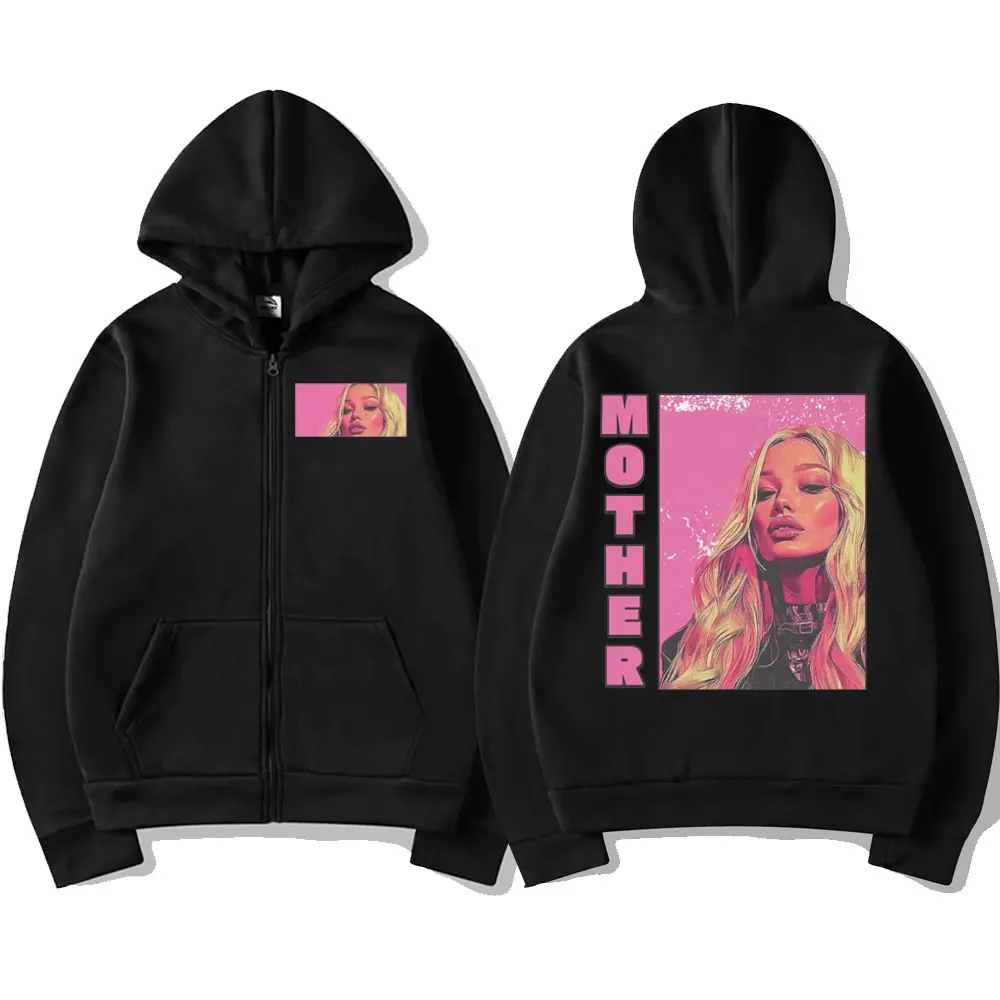 

Rapper Iggy Azalea Graphic Zipper Hoodie Fashion Vintage Aesthetics Zip Up Sweatshirts Men's Women's Casual Oversized Pullovers