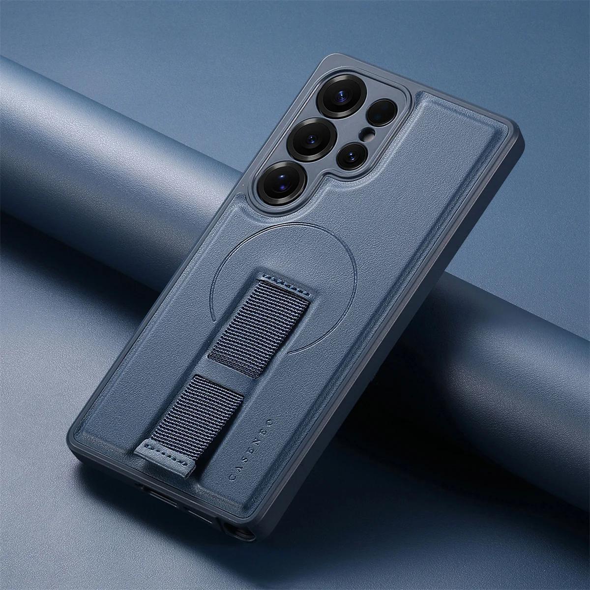 For Magsafe Magnetic Wrist Strap Phone Case for Samsung Galaxy S25 Edge S25 Ultra S26 Plus Leather ShockProof Protective Cover