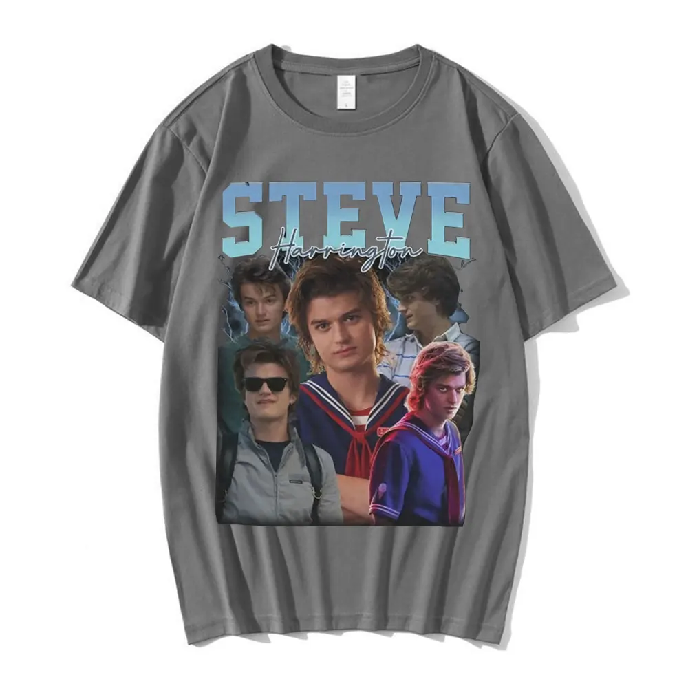 Steve Harrington T-shirts Men\'s Graphics Print T-shirt Unisex Short Sleeve Oversize Pure Cotton T Shirt Harajuku Streetwear