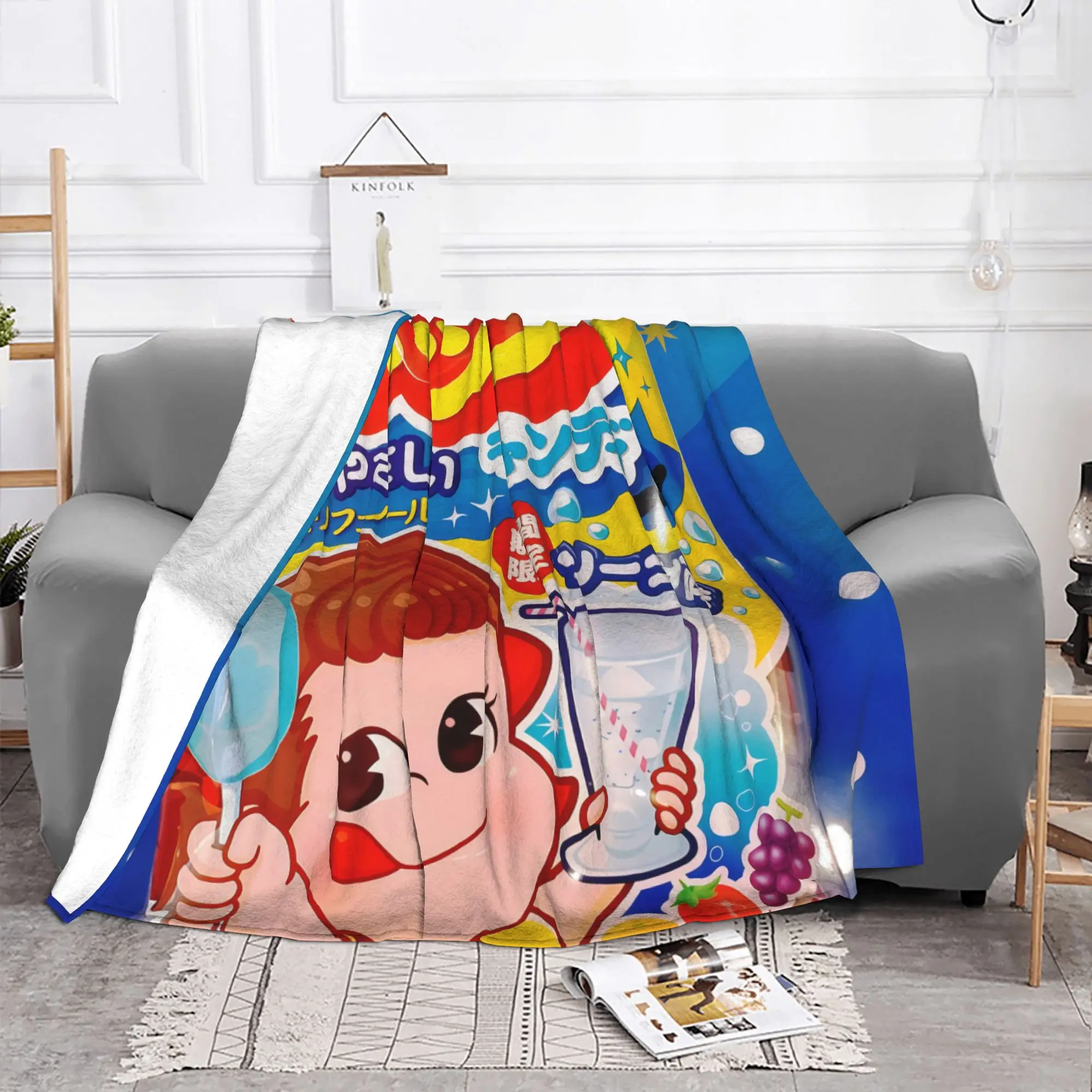 1PC Gentle on Teeth Lollipops Fujiya home room decorations Winter Blankets for Adults Bedding Home Interior Sofa Knee