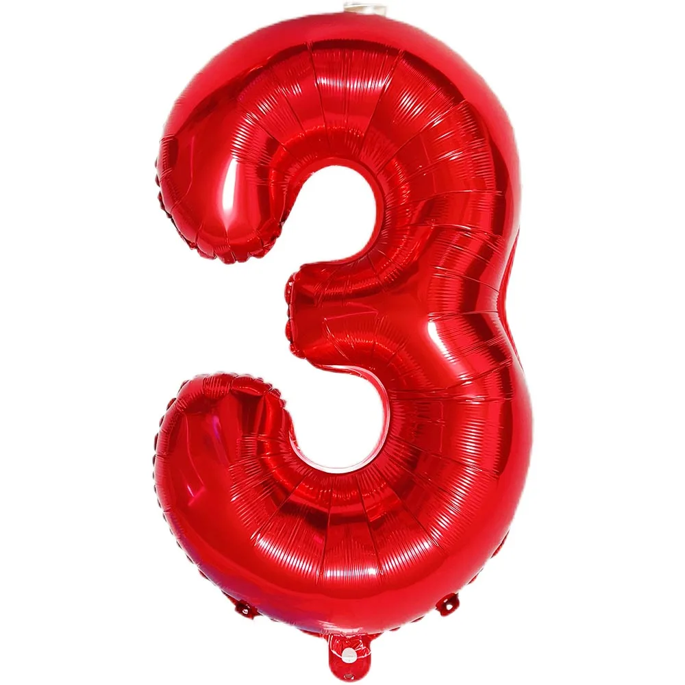 Red Large Numbers Balloon 32 Inch  1 2 3 4 5 6 7 8 9 Racer Birthday Ball Digit bachelorette balloons Figure Golob Ballon