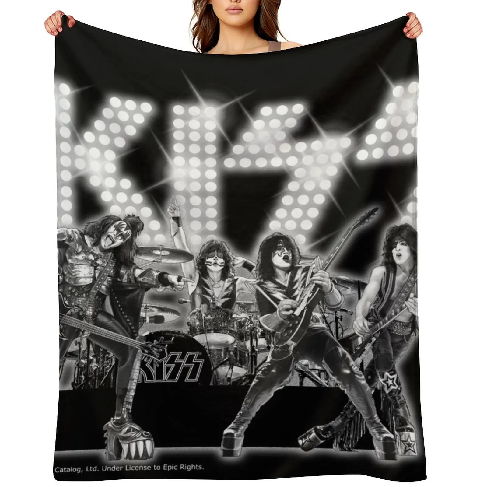 

Kiss Band Concert Throw Blanket Hairy Luxury Throw Winter beds Comforter Blankets