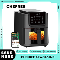 Chefree AFW01 6 in 1 Air Fryer Toaster, 5L Capacity, 1500W Power, Rapid Air Circulation, LED Touchscreen, 100+ Recipes Online