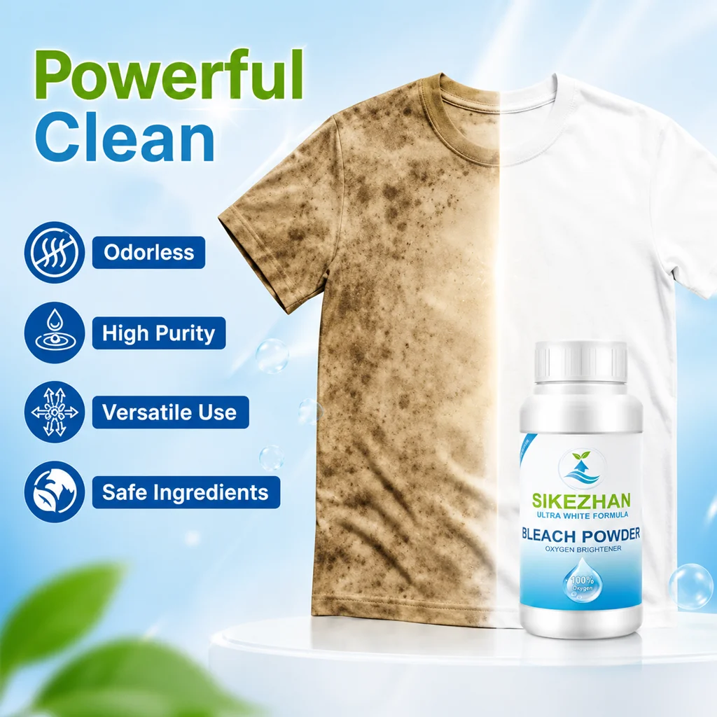 Clothing Bleaching Powder + 2-Piece Mesh Laundry Bag Set: Stain Remover & Whitener, Washing Machine Care Bags and Cleaning Tools