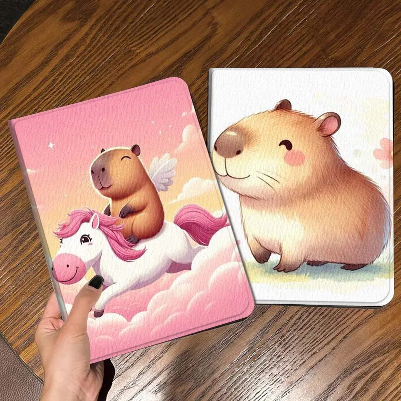 

Flower Art Cute Capybara For iPad Pro Air Mini 2 3 4 5 6 7 6th 7th 10th 11th 10.2 9.7 10.5 11 Foldable Tablet Case Gift