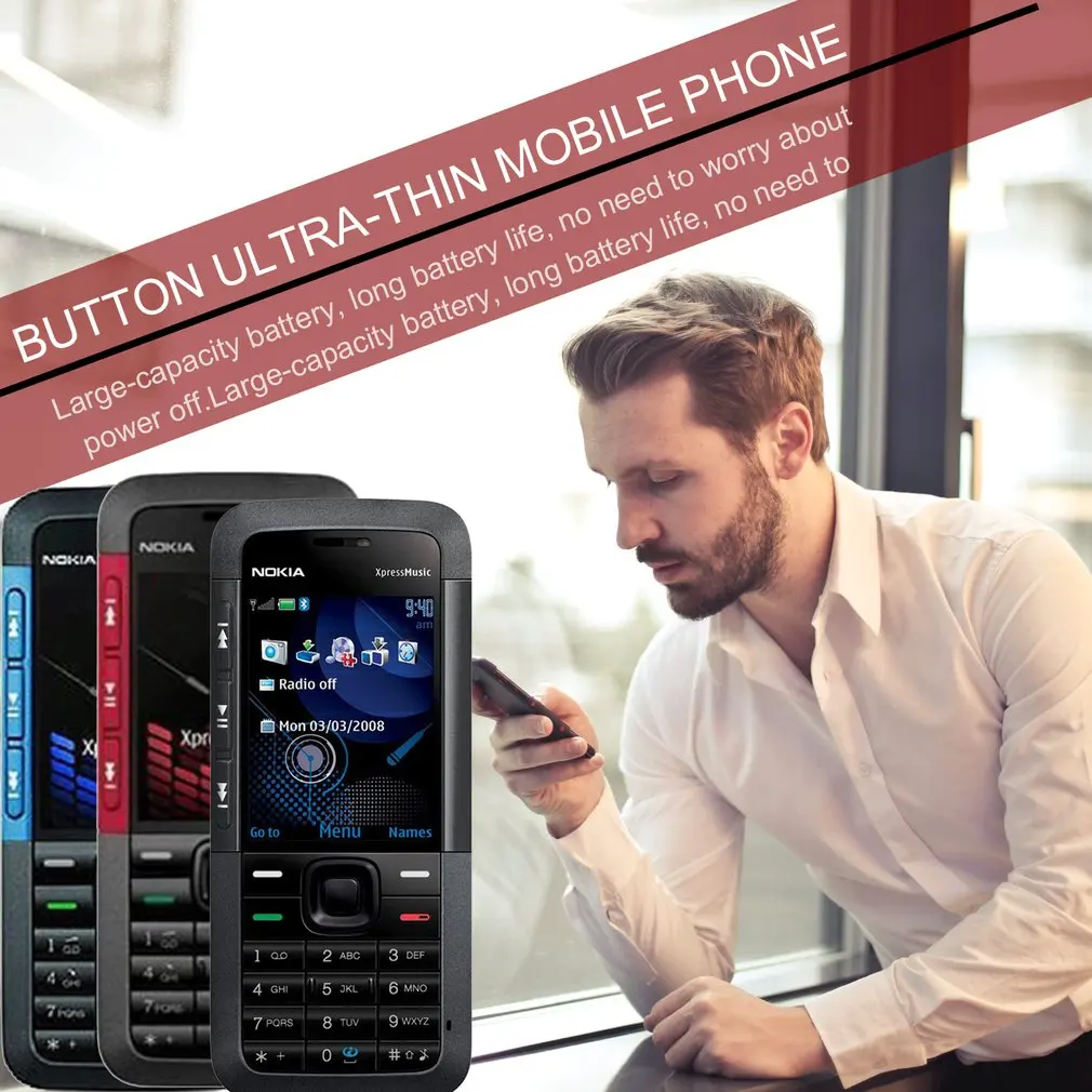 Hot Mobiele Telefoon Voor Nokia 5310Xm C2 Gsm/Wcdma 3.15Mp Camera 3G Telefoon Voor Senior Kids Toetsenbord Telefoon ultra-Dunne Mobiele Telefoon