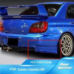 PU Unpainted Black Primer Auto Car Rear Splitters Bumper Lip Apron Flaps Cupwings For Subaru Impreza 8th 2003-2005