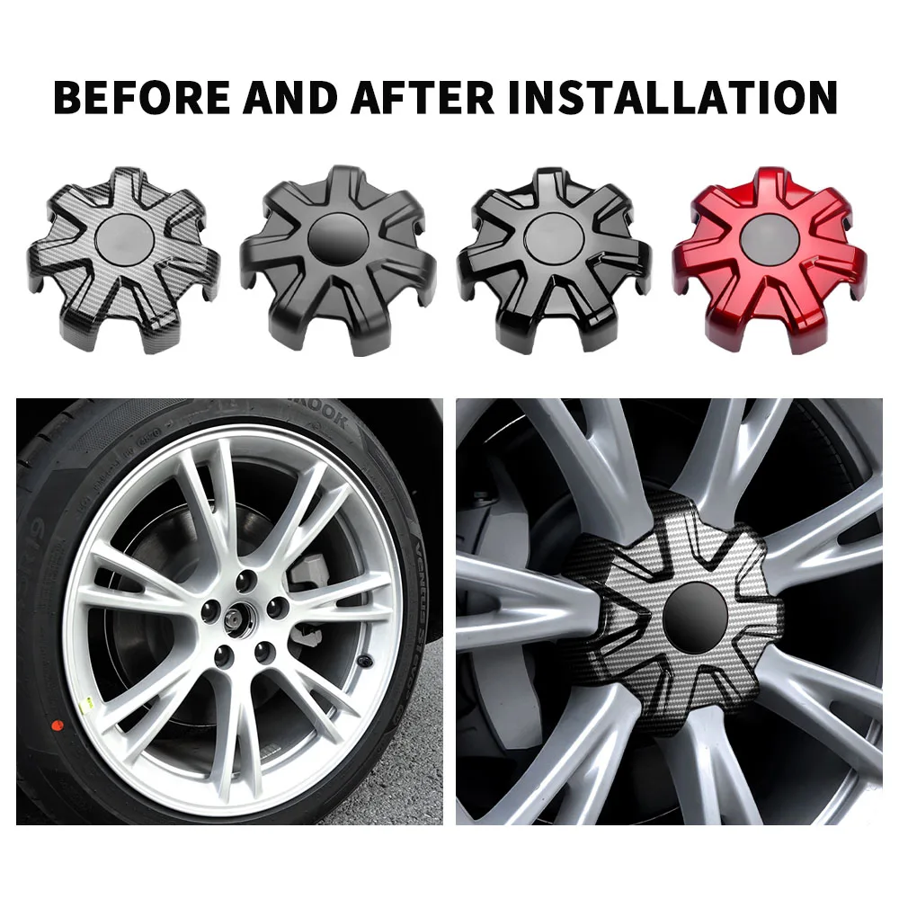 4PCS Upgraded Seven Claw Car Hubcaps Wheels Caps Kits Rims Cover for Tesla Model Y Original Wheel Rim with T Logo 4 Color