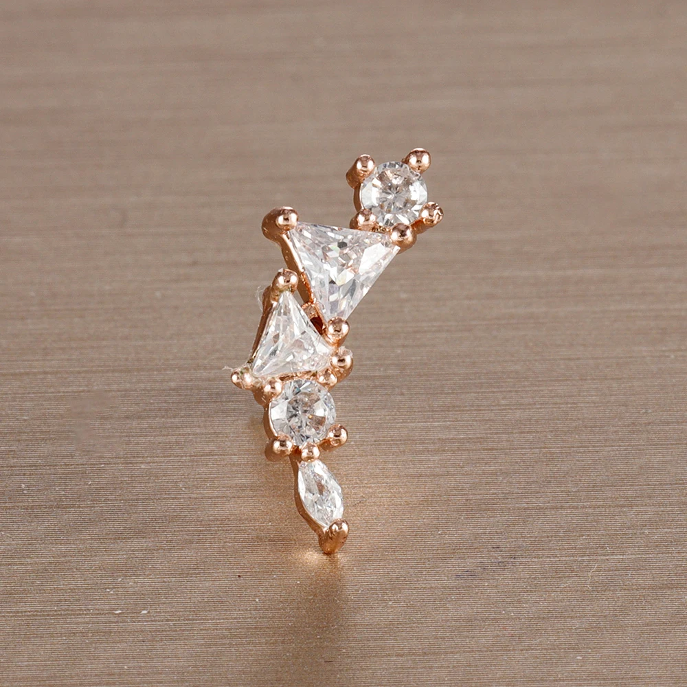 Mini Zircon Cartilage Piercing Stud Earring, 6 Styles