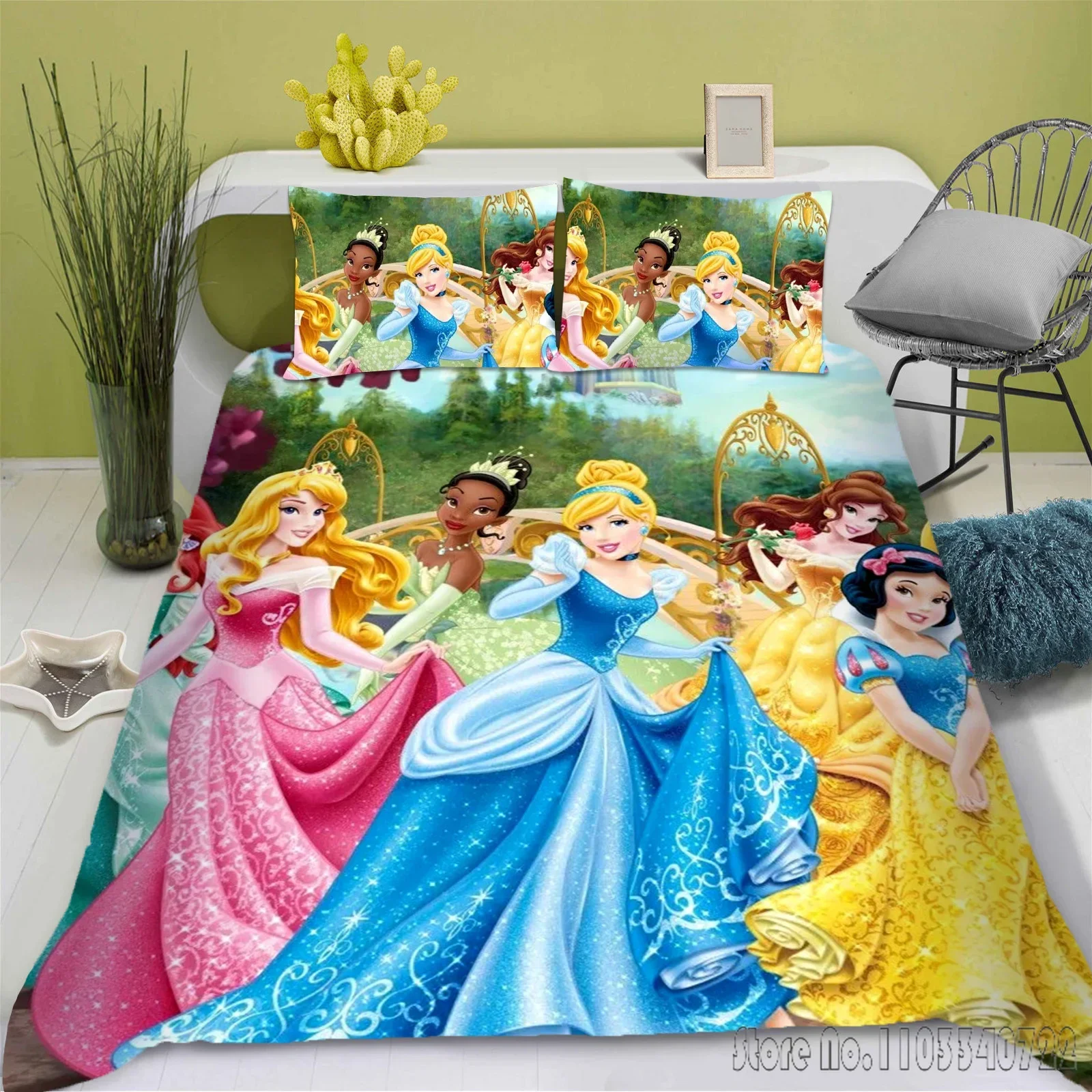 

Cartoon Snow Princess Love Child Duvet Cover Set HD Comforter Cover Bedclothes for Kids Bedding Sets Bedroom Decor