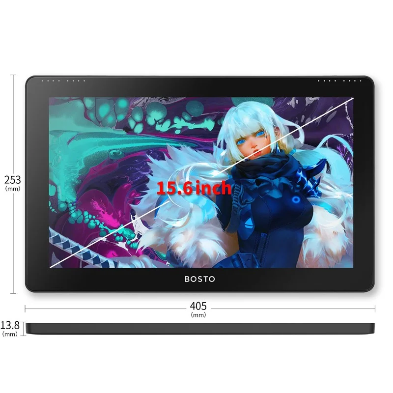 with press keys Artist 15.6 '' Tablet Educative Design Pen Type Digital tablet Drawing BOSTO 16HDK tablet