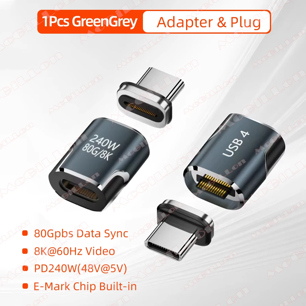 240W USB4.0 80Gbps Thunderbolt5 magnetische Type-C OTG USB C naar USB-C snellaadmagneetconverterkabel 8K @ 60Hz USB Type C-adapter