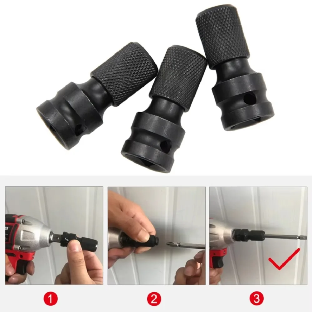 

Impact Wrench Sleeve Set Adapter 1/2 Square to 1/4 Hexagon Ratchet Drive Converter Wrench